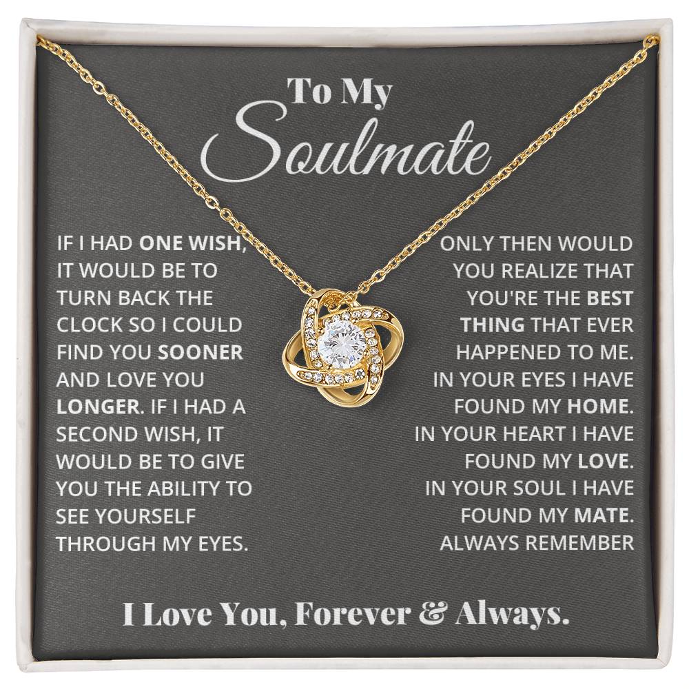 To My Soulmate, In Your Heart I Found My Love -Love Knot Necklace - YERTIZZ.COM