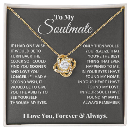 To My Soulmate, In Your Heart I Found My Love -Love Knot Necklace - YERTIZZ.COM