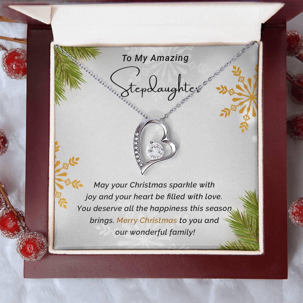 To My Amazing Stepdaughter - Sparkle - Christmas Gift - Forever Love Necklace
