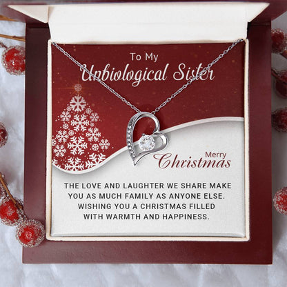 To My Unbiological  Sister - Christmas Gift - Forever Love Necklace