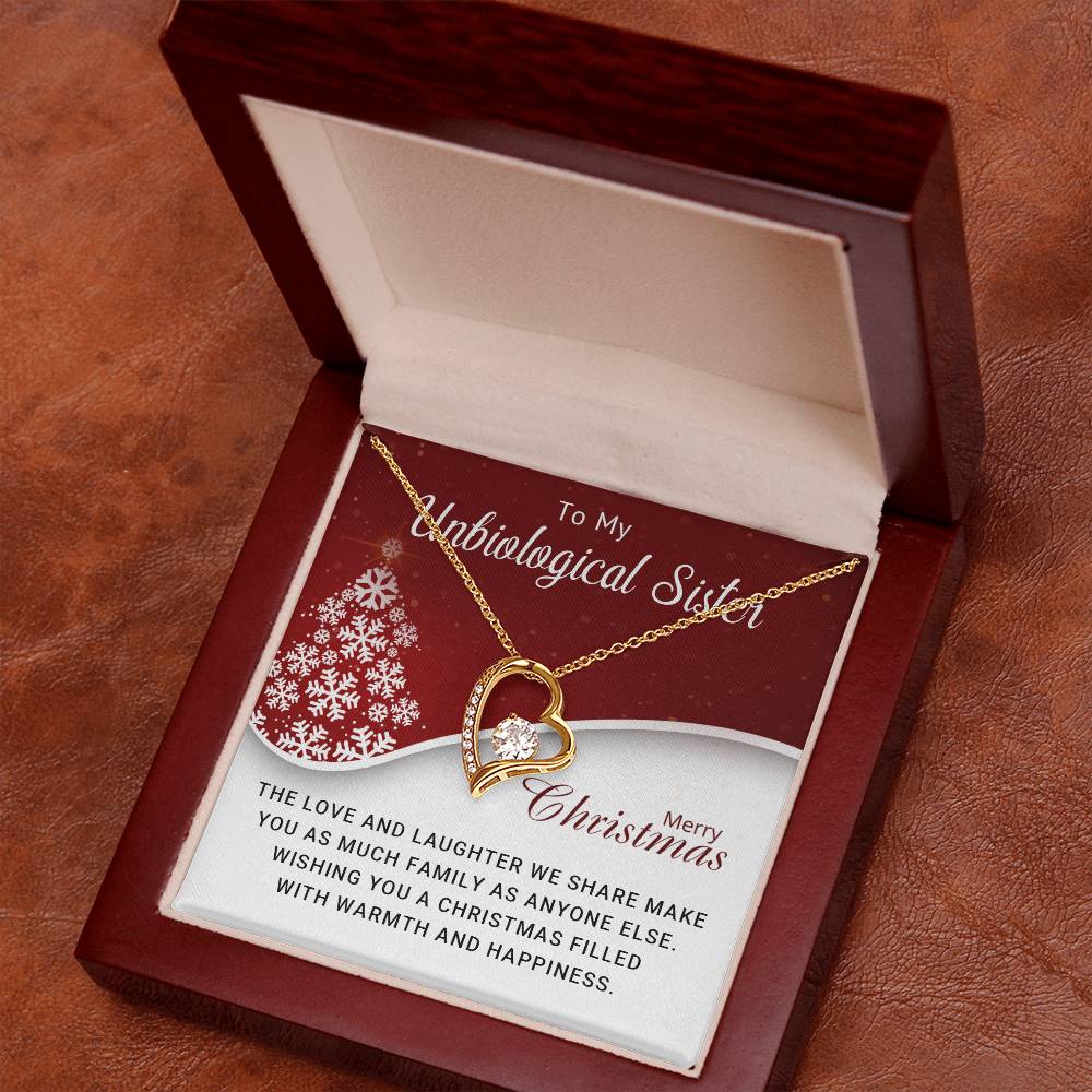 To My Unbiological  Sister - Christmas Gift - Forever Love Necklace