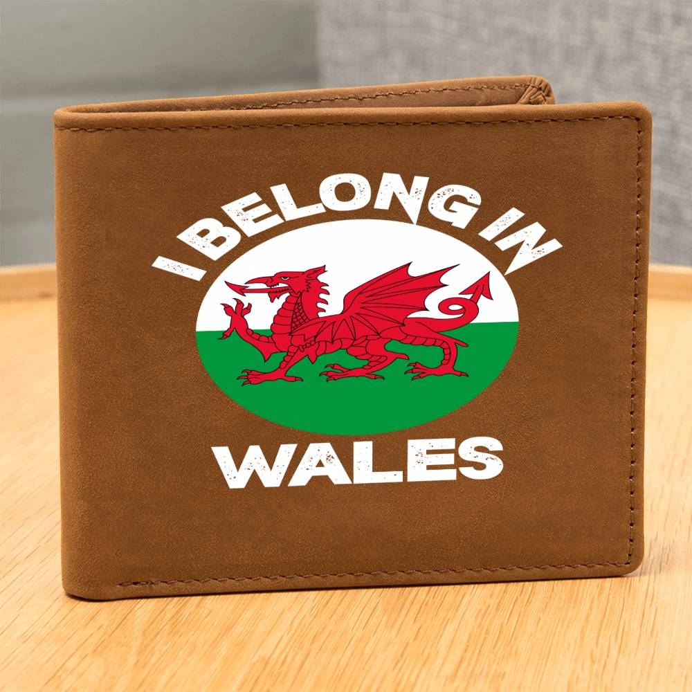 Graphic Leather Wallet, I Belong In Wales, Welsh Gifts - YERTIZZ.COM