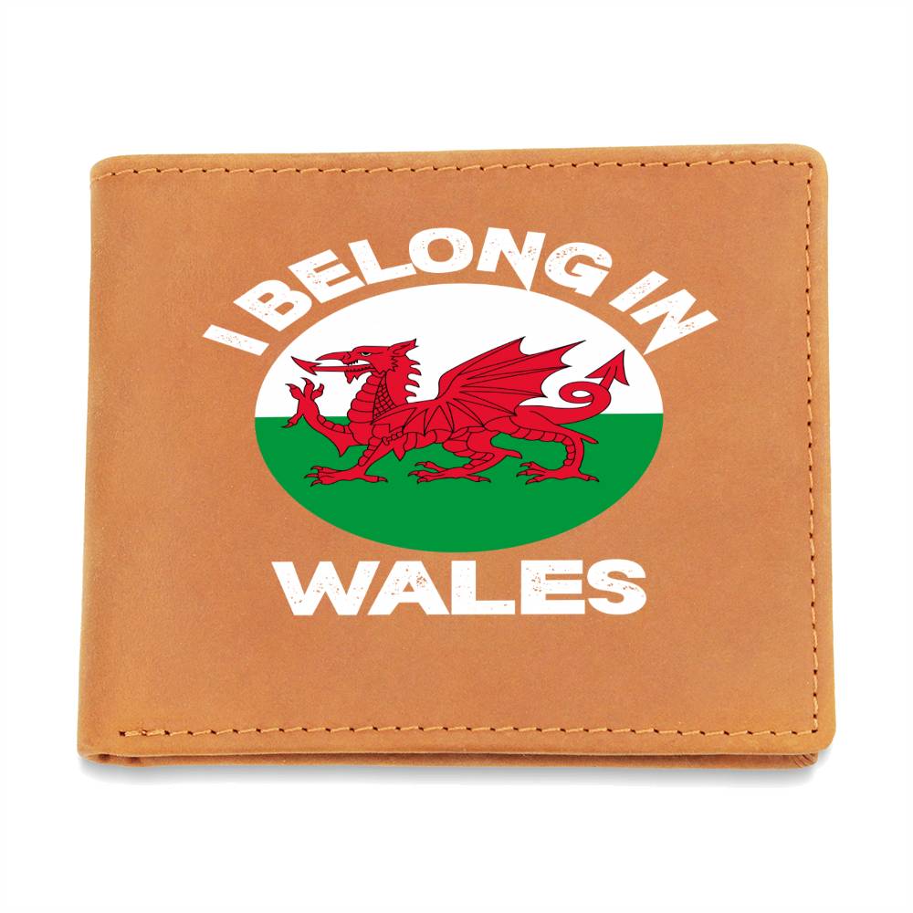 Graphic Leather Wallet, I Belong In Wales, Welsh Gifts - YERTIZZ.COM