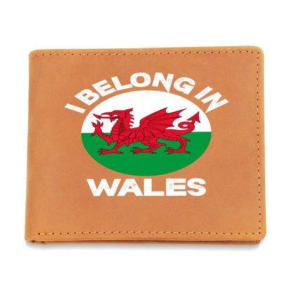 Graphic Leather Wallet, I Belong In Wales, Welsh Gifts - YERTIZZ.COM