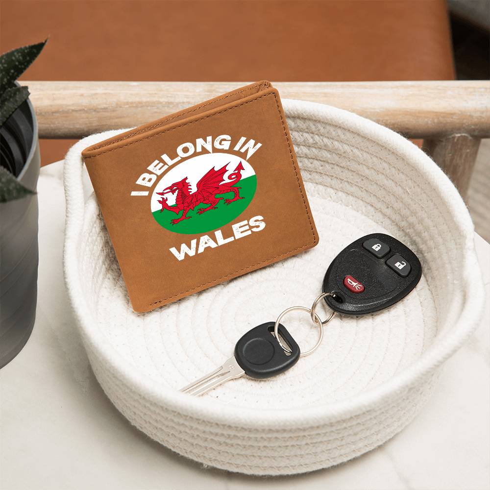 Graphic Leather Wallet, I Belong In Wales, Welsh Gifts - YERTIZZ.COM
