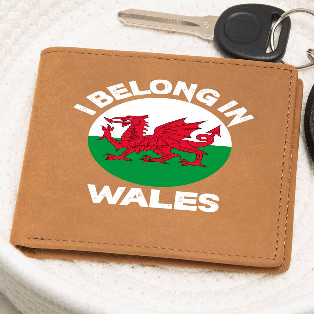 Graphic Leather Wallet, I Belong In Wales, Welsh Gifts - YERTIZZ.COM