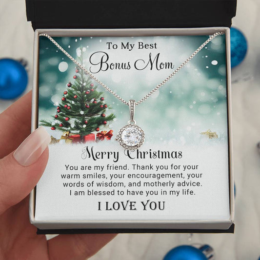 To My Best Bonus Mom - Christmas Gift - Eternal Hope Necklace