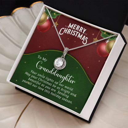 To My Granddaughter - Smile - Christmas Gift - Eternal Hope Necklace