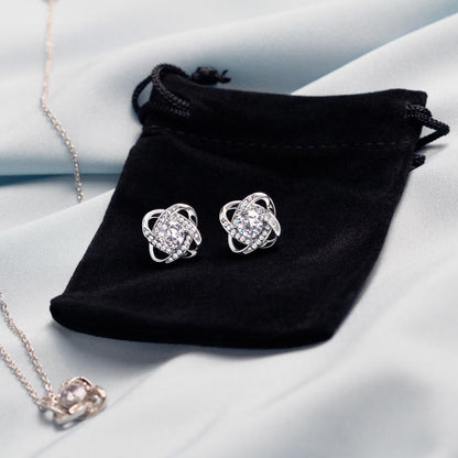 Love Knot Necklace Earring Set, To My Girlfriend, I Love You More And More, Valentine's Day - YERTIZZ.COM