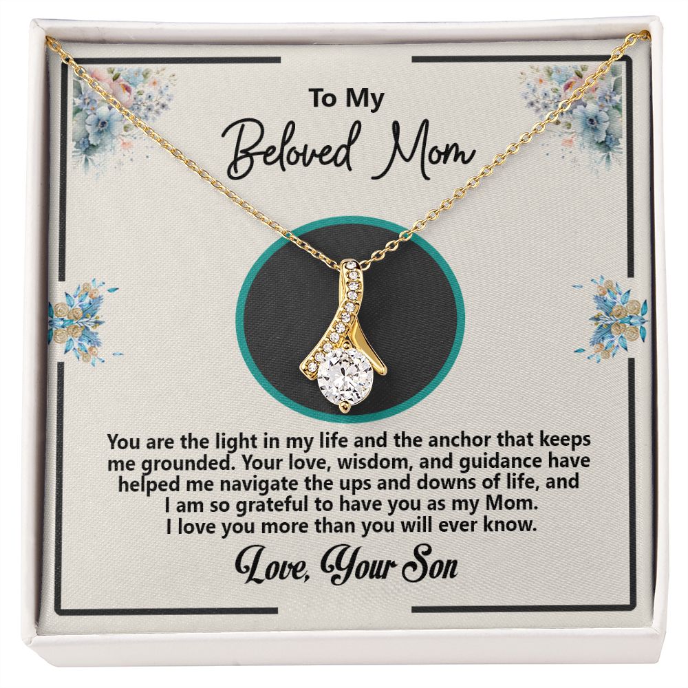 To My Beloved Mom, Love Your Son, Alluring Beauty Necklace - YERTIZZ.COM