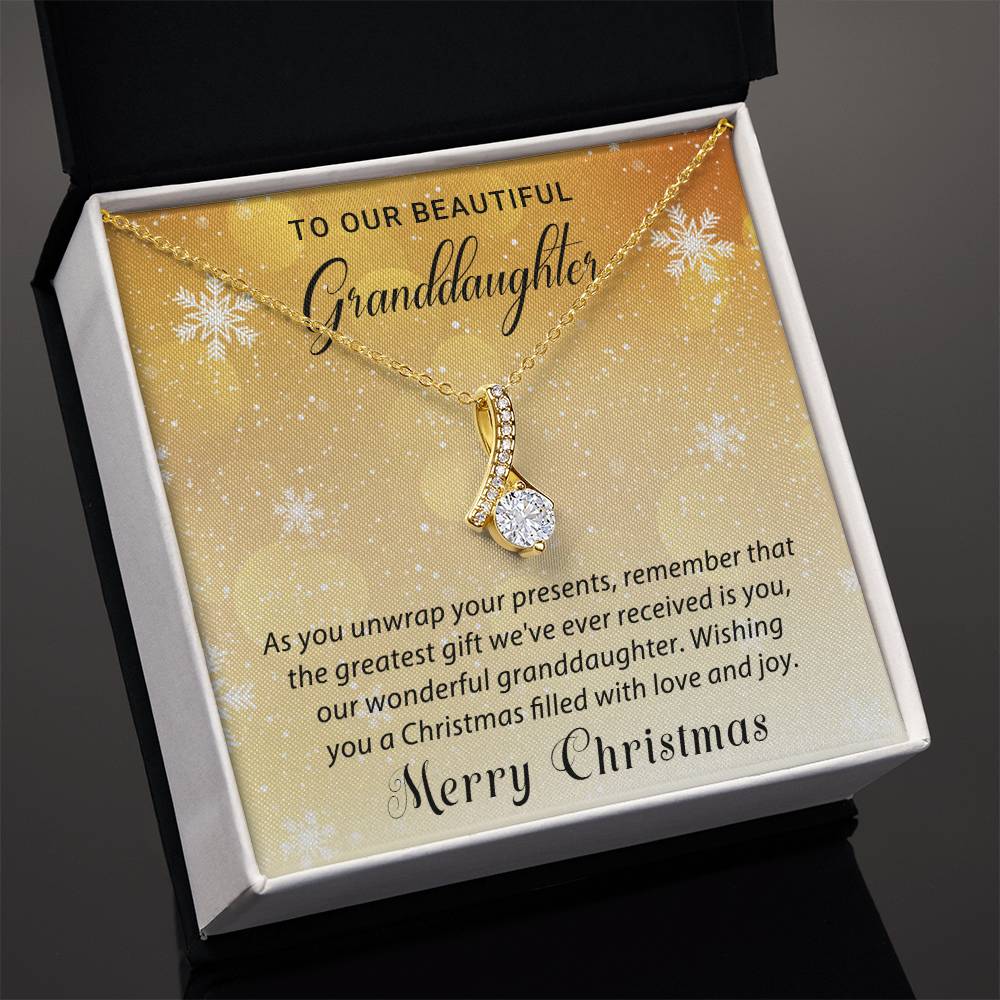 To Our Beautiful Granddaughter - Love & Joy - Christmas Gift - Alluring Beauty Necklace