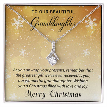 To Our Beautiful Granddaughter - Love & Joy - Christmas Gift - Alluring Beauty Necklace