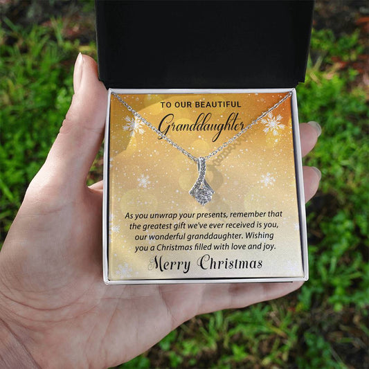 To Our Beautiful Granddaughter - Love & Joy - Christmas Gift - Alluring Beauty Necklace