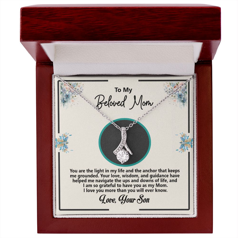 To My Beloved Mom, Love Your Son, Alluring Beauty Necklace - YERTIZZ.COM