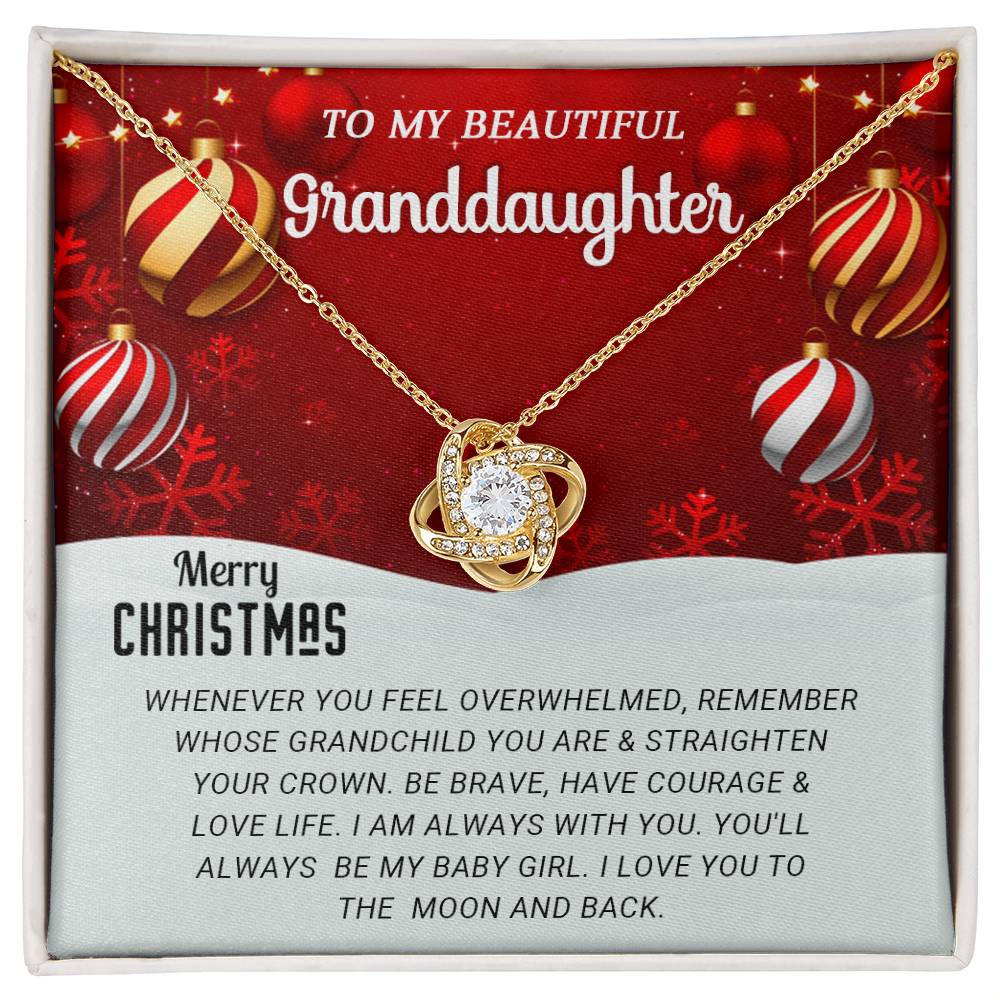 To My Beautiful Granddaughter - Feel - Christmas Gift - Love knot Necklace