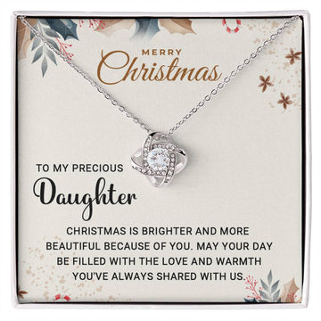 To My Precious Daughter - Wonderful - Christmas Gift - Love Knot Necklace