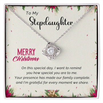 To My Stepdaughter - Grateful - Christmas Gift - Love Knot Necklace