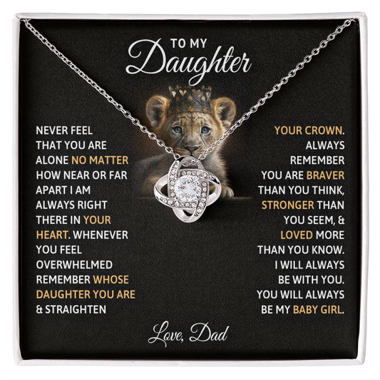 To My Daughter, You Will Always Be My Baby Girls -Love Knot Necklace - YERTIZZ.COM