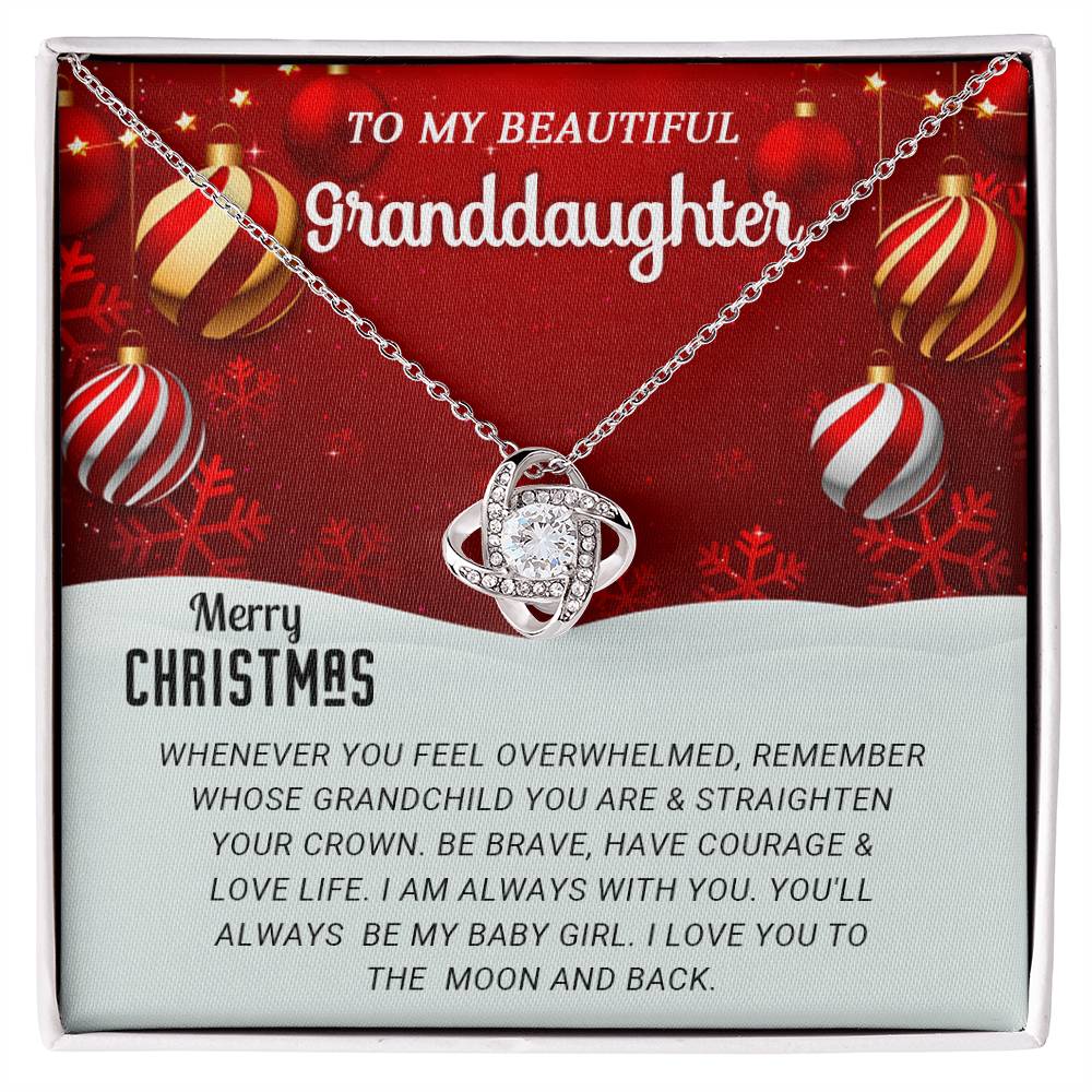 To My Beautiful Granddaughter - Feel - Christmas Gift - Love knot Necklace