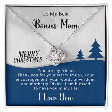 To My Bonus Mom - Christmas Gift - Love Knot Necklace