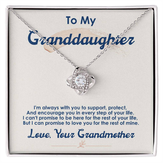 To My Granddaughter, I Love You For The Rest Of My Life -Love Knot Necklace - YERTIZZ.COM