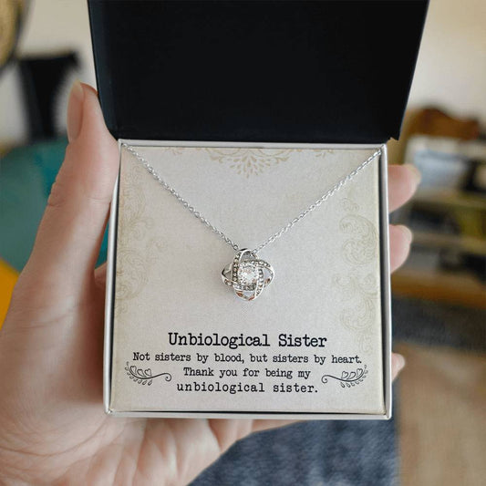 To My Unbiological Sister, Sister By Heart -Love Knot Necklace - YERTIZZ.COM