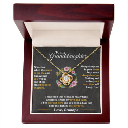 To My Granddaughter, Hold This Tight To Feel My Love -Love Knot Necklace - YERTIZZ.COM