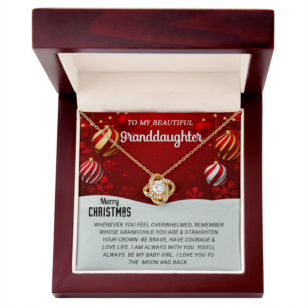 To My Beautiful Granddaughter - Feel - Christmas Gift - Love knot Necklace