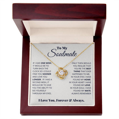To My Soulmate, I Love You, Forever & Always -Love Knot Necklace - YERTIZZ.COM