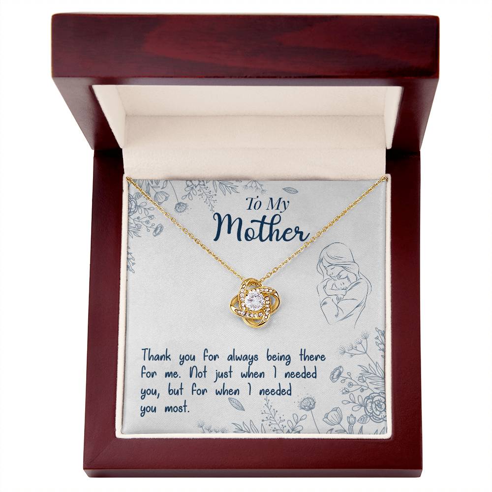 To My Mother, Thank You For Always Being There -Love Knot Necklace - YERTIZZ.COM
