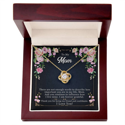 To My Mom, Thank yOU For Being My Friend -Love Knot Necklace - YERTIZZ.COM