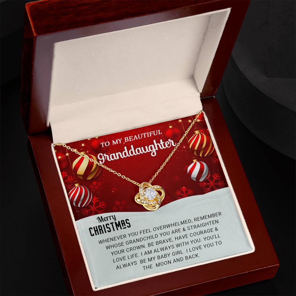 To My Beautiful Granddaughter - Feel - Christmas Gift - Love knot Necklace