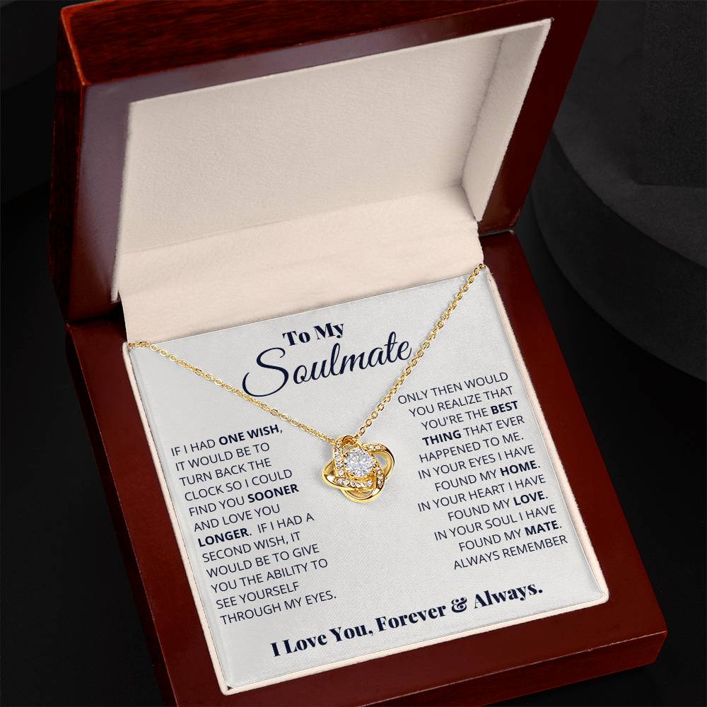 To My Soulmate, I Love You, Forever & Always -Love Knot Necklace - YERTIZZ.COM