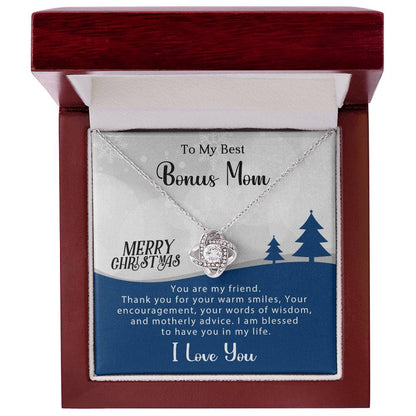 To My Bonus Mom - Christmas Gift - Love Knot Necklace