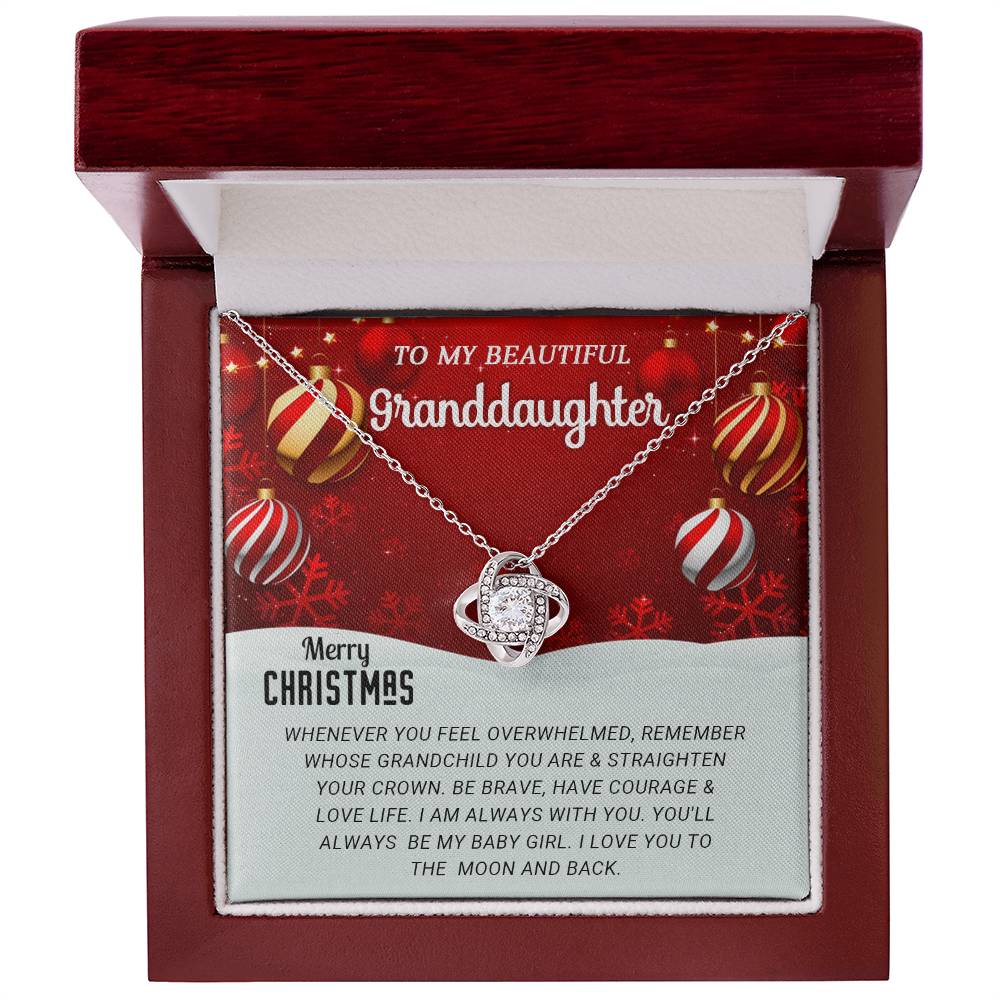 To My Beautiful Granddaughter - Feel - Christmas Gift - Love knot Necklace