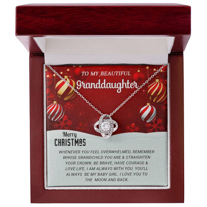 To My Beautiful Granddaughter - Feel - Christmas Gift - Love knot Necklace