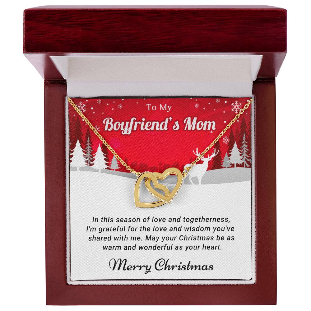 To My Boyfriend's Mom - Togetherness - Christmas Gift - Interlocking Hearts Necklace