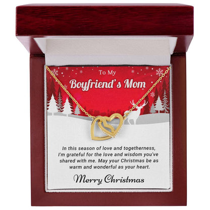 To My Boyfriend's Mom - Togetherness - Christmas Gift - Interlocking Hearts Necklace