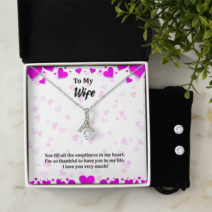Alluring Beauty, Necklace and Earring Set, To My Wife, Valentines - YERTIZZ.COM