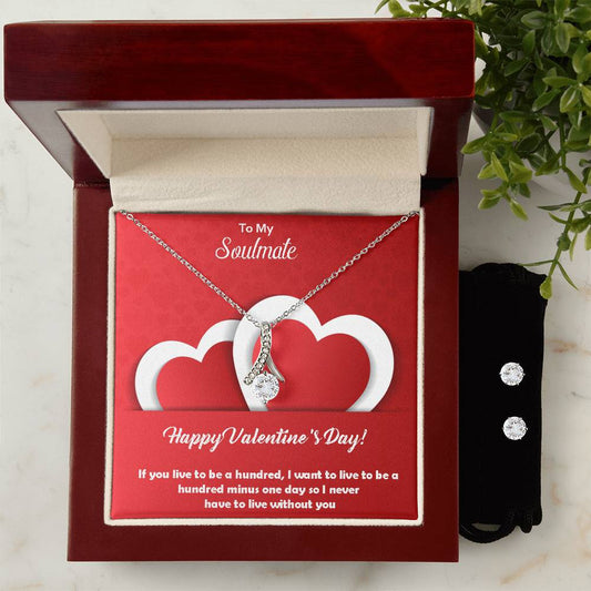 Alluring Beauty Necklace Earring Set, To My Soulmate, Happy Valentine's Day