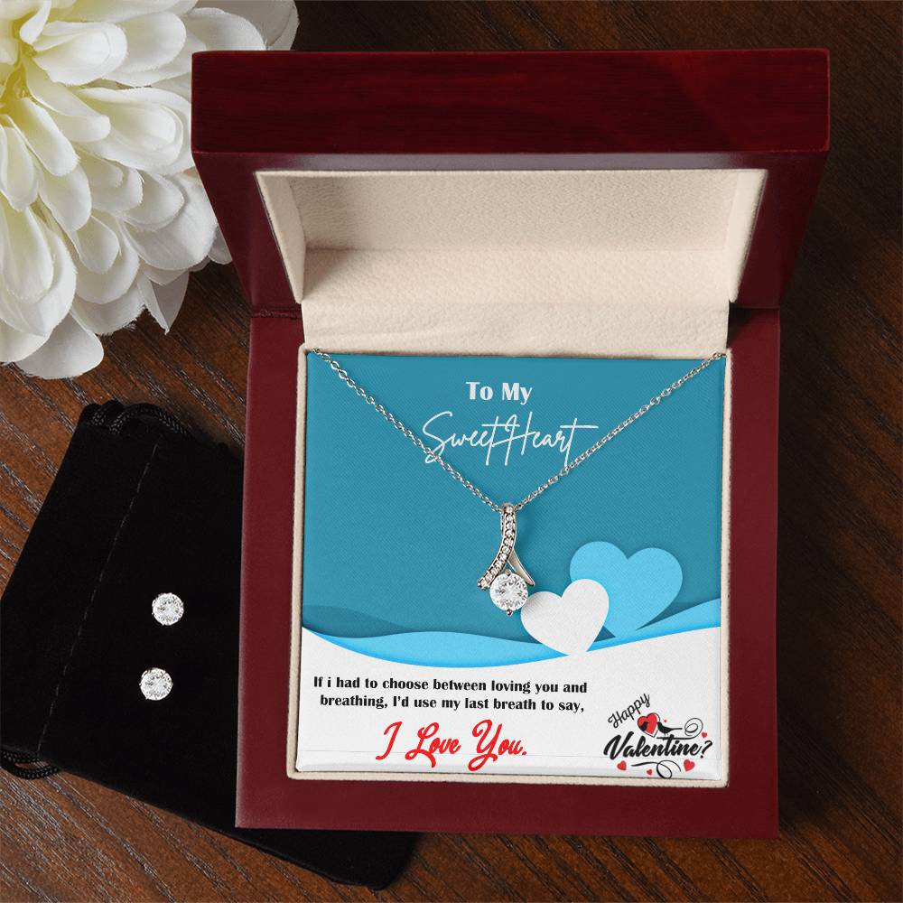 Alluring Beauty, Necklace and Earring Set, To My Sweetheart, Happy Valentines - YERTIZZ.COM