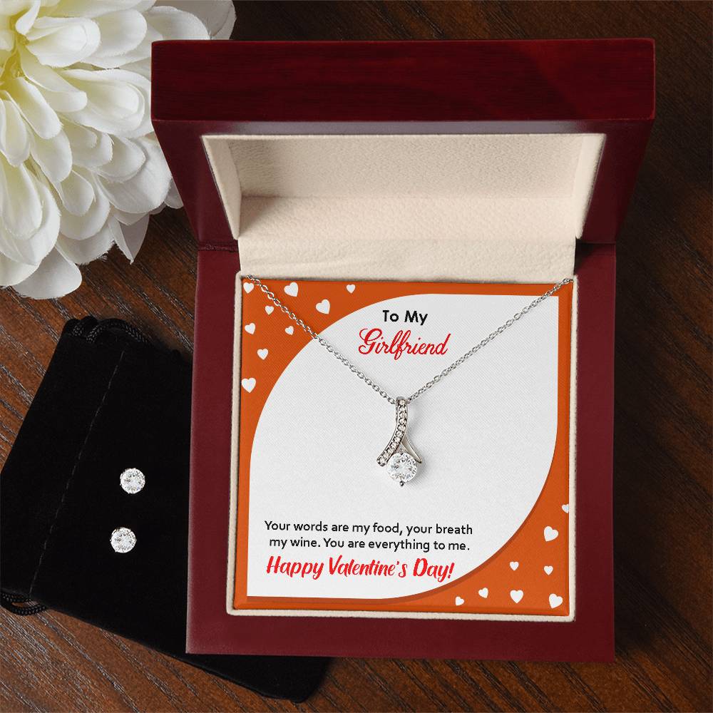 Alluring Beauty Necklace Earring Set, You Are Everything To Me, Happy Valentine's Day - YERTIZZ.COM