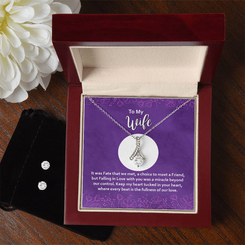 Alluring Beauty, Necklace and Earring Set, To My Wife, It Was Fate, Valentine's Day - YERTIZZ.COM