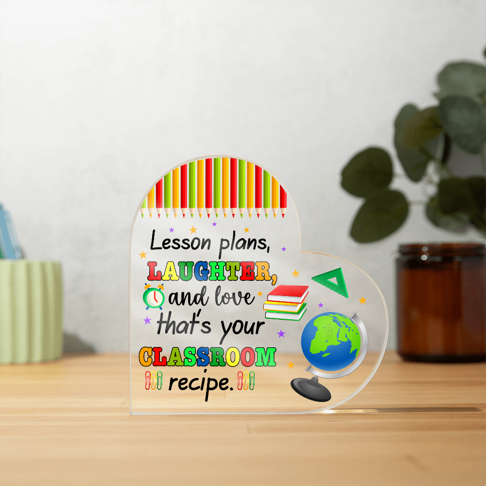 Inspirational Teacher Heart Gift – Patience and Chaos Saying