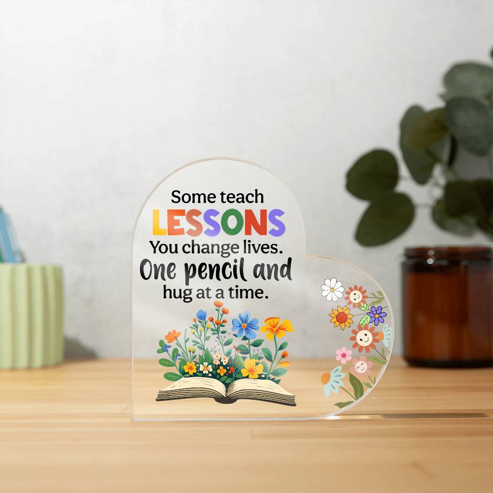 Calm in the Classroom Storm Acrylic Sign – Floral Rainbow Teacher Gift