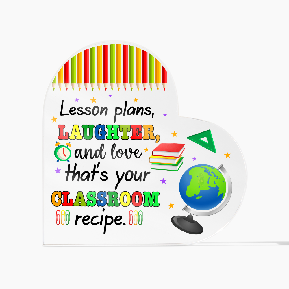 Inspirational Teacher Heart Gift – Patience and Chaos Saying