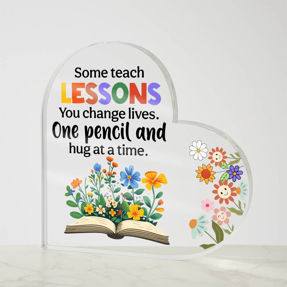 Calm in the Classroom Storm Acrylic Sign – Floral Rainbow Teacher Gift