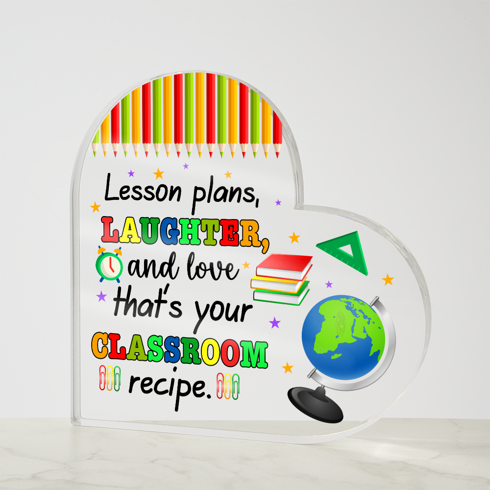 Inspirational Teacher Heart Gift – Patience and Chaos Saying