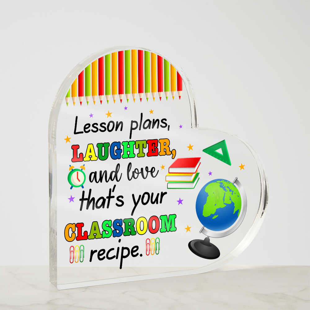 Inspirational Teacher Heart Gift – Patience and Chaos Saying