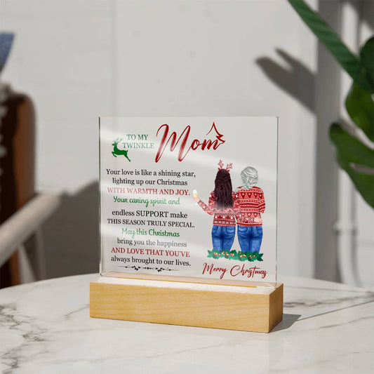 To My Twinkle Mom, Printed, Square Acrylic Plaque LED Backlit